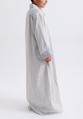 دشداشة لينن رمادية