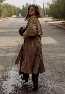 Beige Trench Coat 