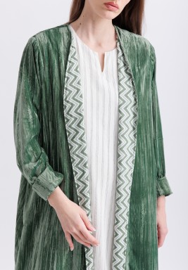 2 Pcs Velvet Sage Kaftan