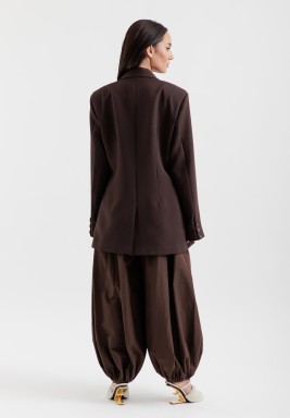 Brown Crepe Blazer 