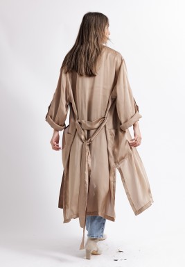 Silk French Trench Gold