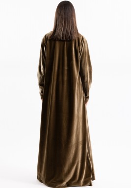 طقم أخضر زيتوني من مخمل محبوك