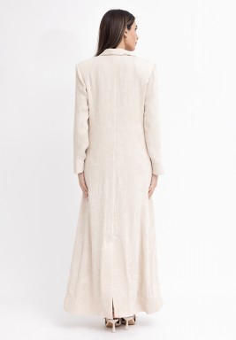 طقم بليزر بلون كريمي مع فستان