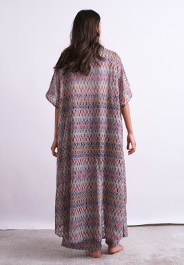 طقم شاطئ / كفر أب بزخرفة زيج زاج متعددة الألوان