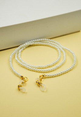 باي لوري - سلسلة نظارات مطرزة باللؤلؤ الأبيض