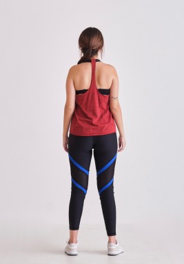 بلوزة رياضية مارونية بحمالات سوداء 