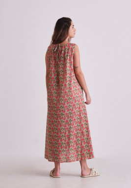 فستان زينة مورد ملون 