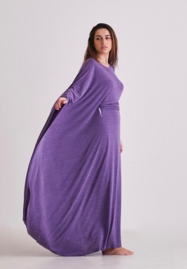 فستان بنفسجي قطن