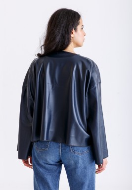 جاكيت جلد اسود