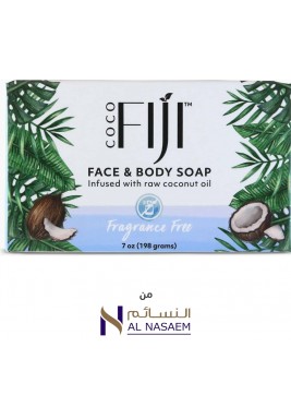 فيجي أورجانيك - صابون زيت جوز الهند العضوي للوجه واليدين 198 جم - خال من العطر