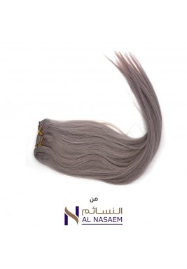 ريمي وصلة شعر 22 إنش مستقيمة وذات شريط منسوج - فضّي