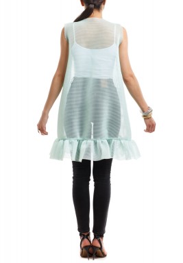 جاكيت أخضر فاتح بدون أكمام