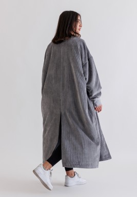 جاكيت قطيفة رمادي