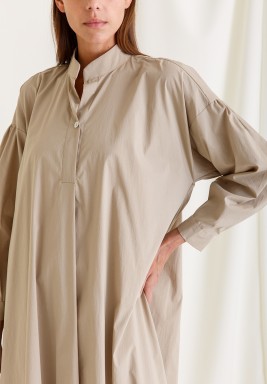 Light Brown Flowy Shirt Dress