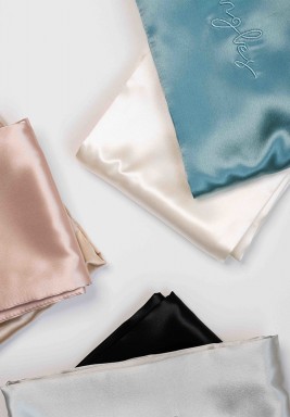 غطاء وسادة حريري لون بيج لمنع تشابك الشعر