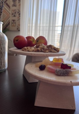 Beige Travertine Stand - S Size