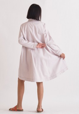 فستان دينم معاد تدويره باللون الصخري