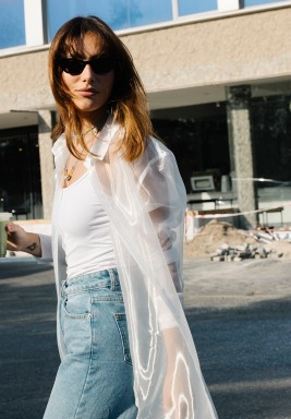 قميص أورجانزا أبيض