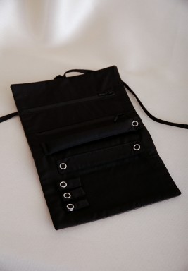 Navy Blue Velvet Jewelry Pouch