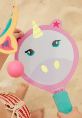 مضرب شاطئ للأطفال بتصميم يونيكورن