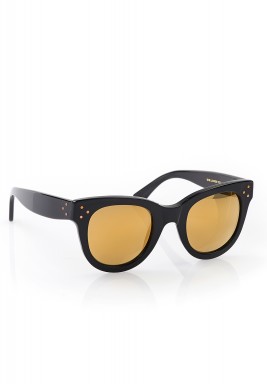 نظارة شمسية بعدسات زجاجية ذهبية