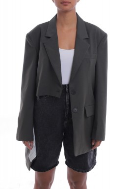 جاكيت زيتي ممزق باكمام طويلة