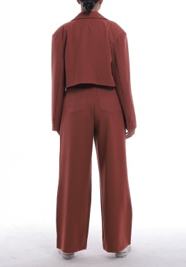 جاكيت برتقالي محروق باكمام طويلة