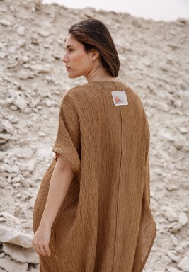 فستان بيج و وردي ماكسي