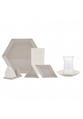 كاراجا - طقم أدوات المائدة بورسلان 28 قطعة - مربع