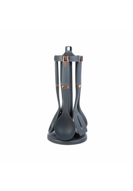 كاراجا - طقم أدوات المائدة بلاستيك - 6 قطع - رمادي