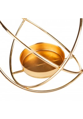 كاراجا - حامل شموع معدني بتصميم دائري هندسي 12 سم 