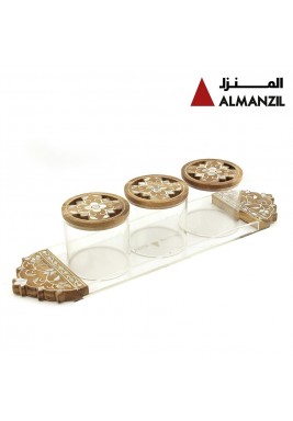 المنزل - طقم حاويات حفظ البخور إكليرك مع صينية