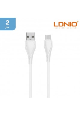 لدنيو - كيبل سريع للشحن ونقل البيانات بقوة 25 واط USB إلى Type-C بطول 2 متر 