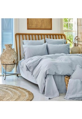 كاراجا - طقم غطاء لحاف مزدوج أزرق - 4 عناصر