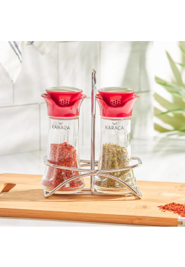 كاراجا - طقم زجاج للزيت والخل مع حامل