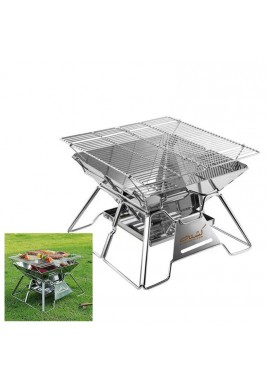 موقد خشب قابل للطي من الفولاذ المقاوم للصدأ بارتفاعات قابلة للتعديل