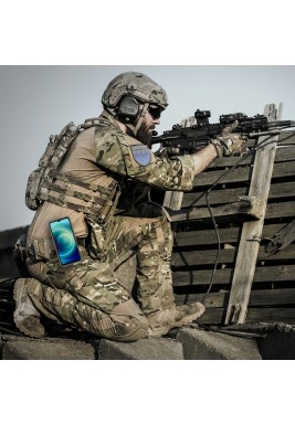 Powerey Armor Case with Clamp & Stand for iPhone 15 Pro Max - Red