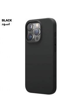 باوري - غطاء حماية سيليكون سائل Magsafe لهاتف آيفون  15 برو ماكس - أسود