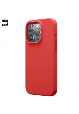 باوري - غطاء حماية سيليكون سائل Magsafe لهاتف آيفون  15 برو - أحمر