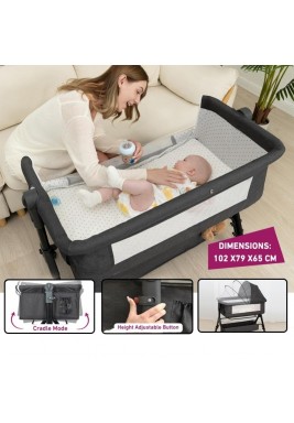 سرير أطفال رمادي داكن