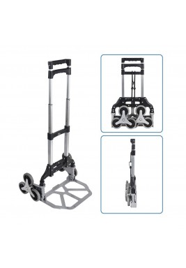 حامل أمتعة لتسلق السلالم من الألومنيوم قابل للطي مع 6 عجلات