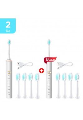 فرشاة أسنان قابلة للشحن أبيض (1 + 1 مجانا)