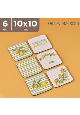بيلا ميزون - طقم قواعد أكواب سيسيليا أخضر 10 × 10 سم - 6 حبة