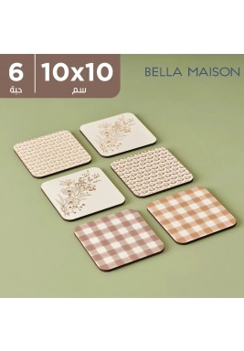 بيلا ميزون - طقم قواعد أكواب بافيا 10 × 10 سم - 6 حبة