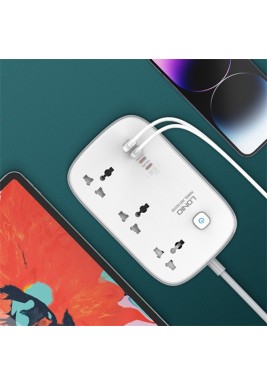 شريط طاقة متعدد المنافذ عالمي 3 منافذ تيار متردد 4 منافذ USB من لدنيو