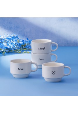 كاراجا - طقم قهوة اسبريسو لوفلي لاف ل4 أشخاص - 100 مل