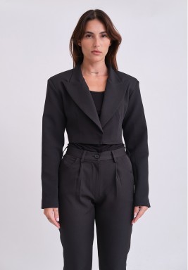 Black Cropped Blazer 