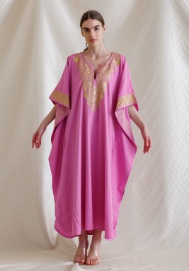 Purple Embroidered Kaftan