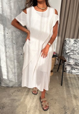 White Linen Dress