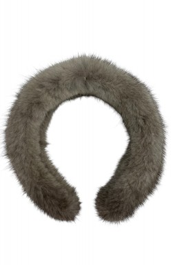 Gray Fur Hair Band
